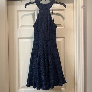 JC Penny navy blue glitter formal dress